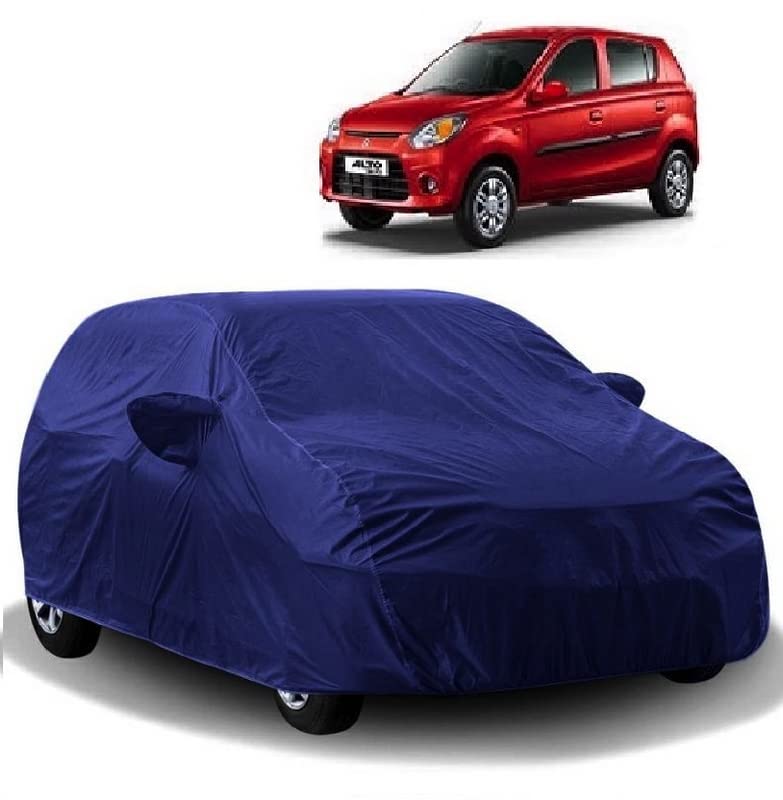 Carigiri Blue Car Body Cover for Maruti Alto 800(Triple Stitched,Mirror Pockets,UV Resistant,Dustproof)(All Year Models) - Image 1