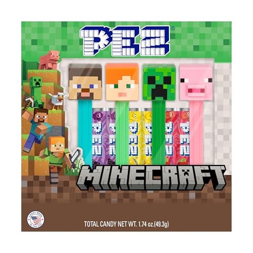 PEZ Minecraft PEZ Gift Set Four Minecraft PEZ Dispensers  6 Rolls of Candy - Image 1