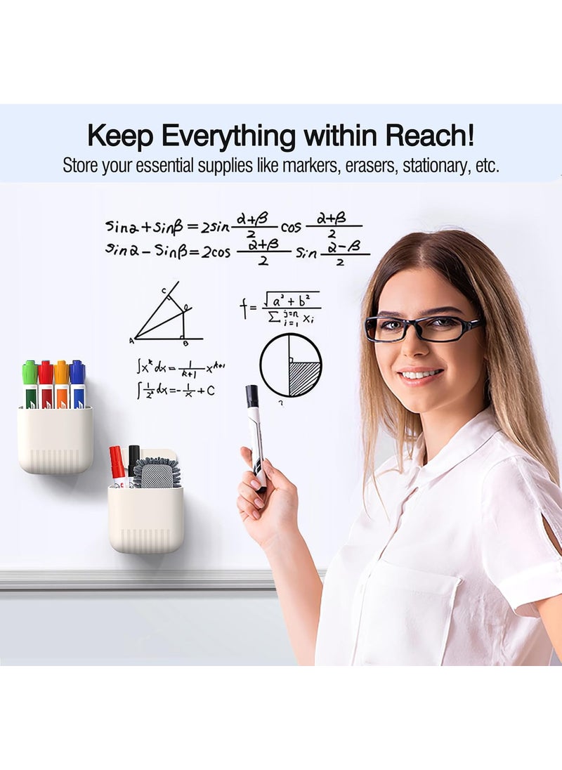 MoKo MoKo Magnetic Dry Erase Marker Holder 2Pack Magnetic Marker Holder for Whiteboard Pen Case Pencil Storage Organizer for Office Locker Refrigerator White  - Image 5