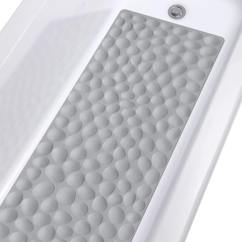 NonSlip Bathtub Mat OTHWAY Soft Rubber Bathroom Bathmat with Strong Suction Cups Grey