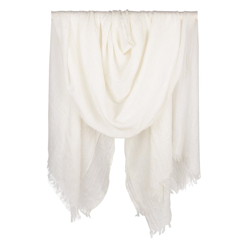 Iristide Womens Long Scarf in Solid Color, Light Weight Large Shawls Wrap for Beach Outdoor Camping Traveling Sunscreen Neckwear 75×43 inch (White) - Image 1