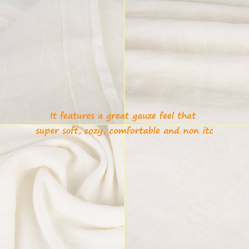 Iristide Womens Long Scarf in Solid Color, Light Weight Large Shawls Wrap for Beach Outdoor Camping Traveling Sunscreen Neckwear 75×43 inch (White) - Image 5