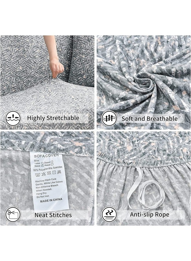 House of Quirk Universal Triple Seater Sofa Cover Big Elasticity Cover for Couch Flexible 140 GSM Sofa Slipcover (Graphic Grey, 185-230cm) - Image 4