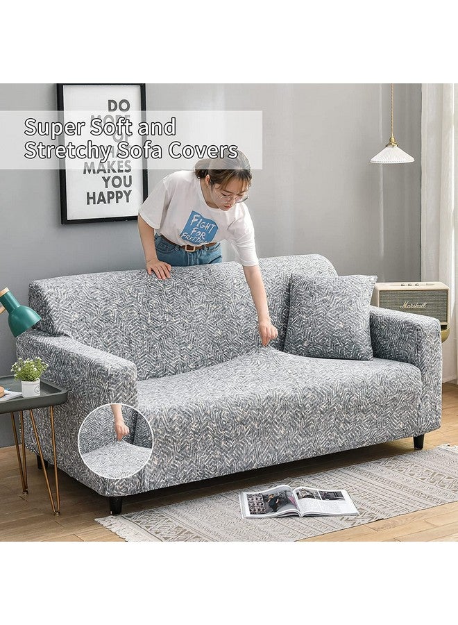 House of Quirk Universal Triple Seater Sofa Cover Big Elasticity Cover for Couch Flexible 140 GSM Sofa Slipcover (Graphic Grey, 185-230cm) - Image 3