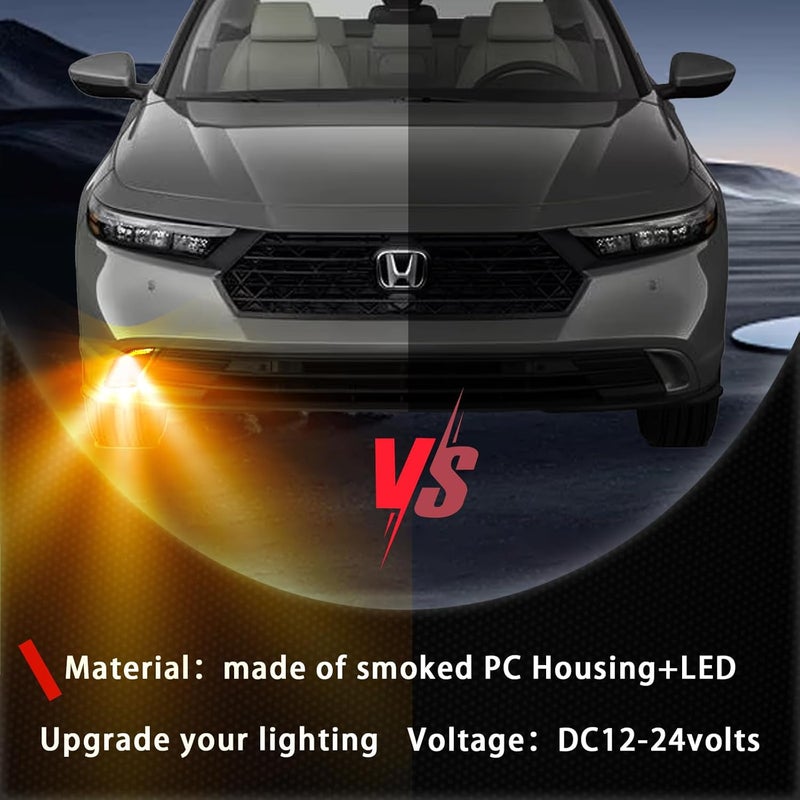 PGTOPONE Smoked LED Rear Bumper Reflectors for Honda Accord 2023-up - Image 3