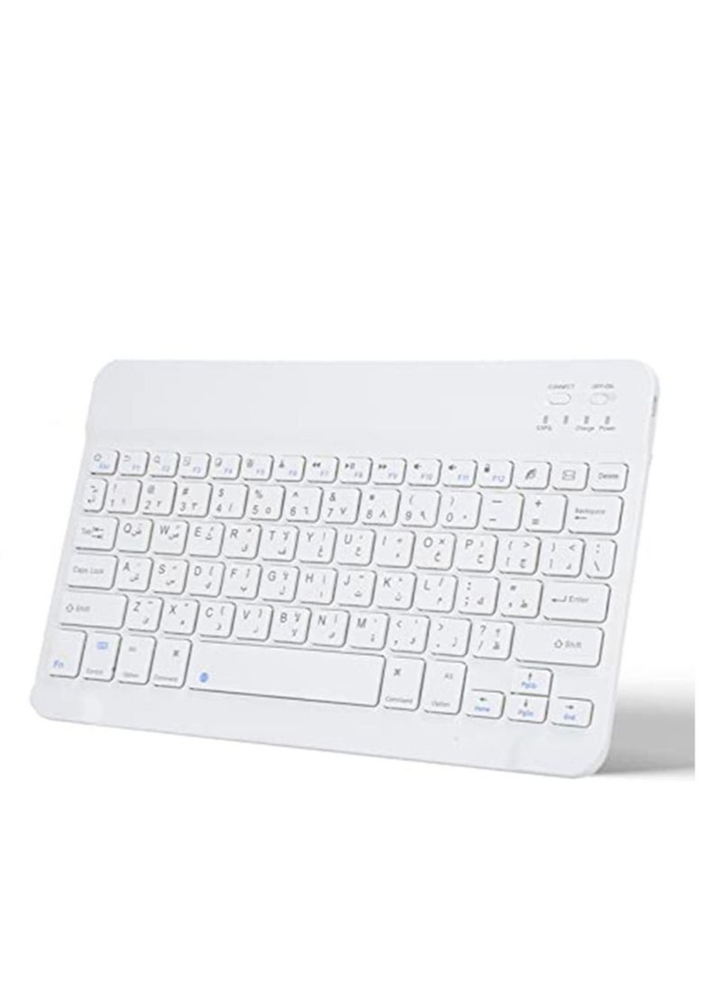Captaintech Ultra Slim Portable Wireless Keyboard Rechargeable Universal Tablet for iPad iPhone Other iOS Android Windows PC Phone Small - Image 1