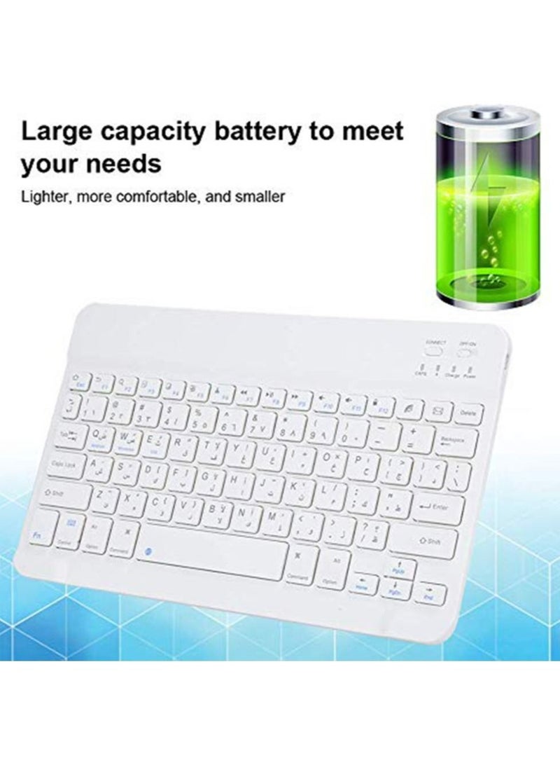 Captaintech Ultra Slim Portable Wireless Keyboard Rechargeable Universal Tablet for iPad iPhone Other iOS Android Windows PC Phone Small - Image 3
