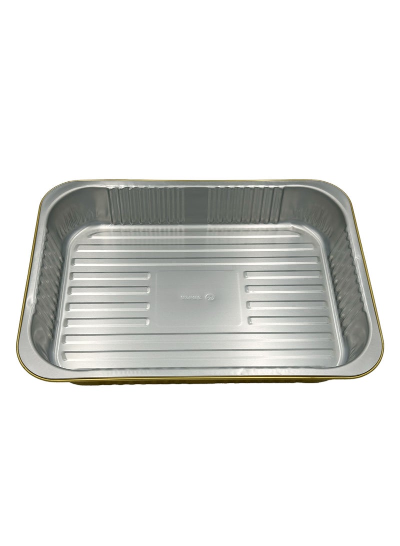 Ideal Pack 4600 ml Golden Aluminium Rectangular Food Container with Lid – 1 Pc | Heavy-Duty Disposable Tray - Image 3