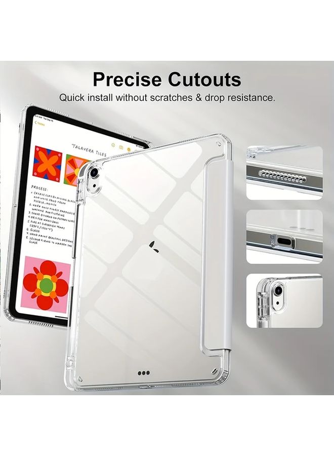 حافظة وردية لجهاز iPad Air 4 5 6 7 وiPad 10 9 11 بوصة شفافة كريستالية مع فتحة للقلم، غطاء خفيف الوزن مع خاصية الإغلاق والفتح التلقائي - Image 5
