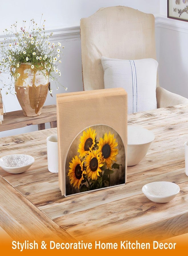 FLildon Napkin Holder Vintage Sunflowers Napkin Holders for Tables, Clear Acrylic Napkin Holders Cocktail Napkin Holder for Kitchen Restaurant Bar Home Decor - Image 5