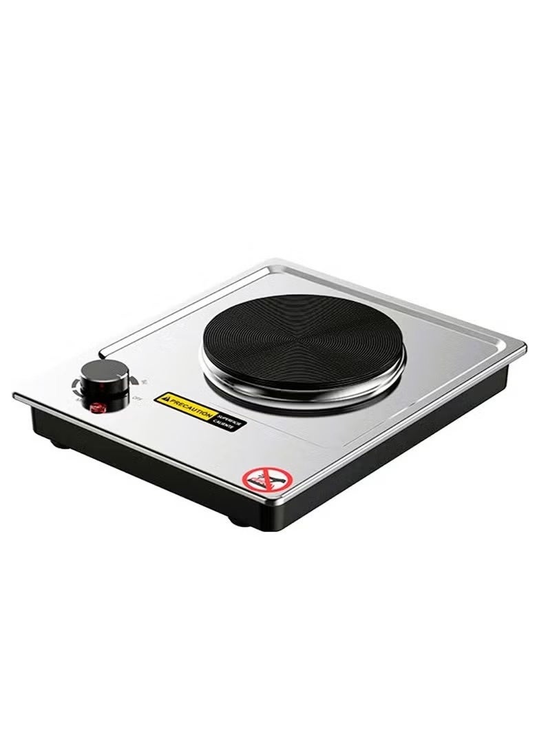 BEAKEY Stainless steel electric hob with single burner and temperature control – 1500 watts - Image 2