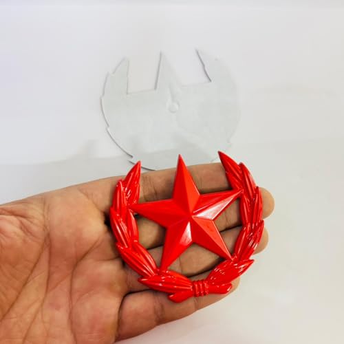AUTO MT RED Star Metal Logo 8cmx8cm Motorcycle Decoration Accessories CAR 3D Logo Emblem 3D Badge Auto Racing Sport Sticker Decal for Car/Bike - Image 3