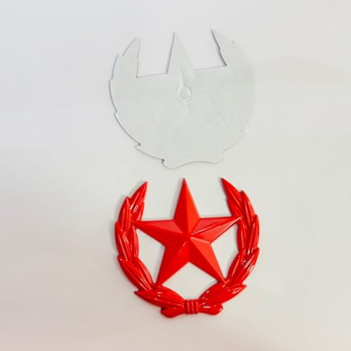 AUTO MT RED Star Metal Logo 8cmx8cm Motorcycle Decoration Accessories CAR 3D Logo Emblem 3D Badge Auto Racing Sport Sticker Decal for Car/Bike - Image 2