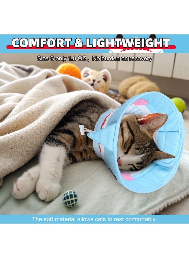 كولتيل طوق مخروطي للقطط من KOOLTAIL، طوق استشفاء للقطط ناعم ومريح وقابل للتعديل للتوقف عن اللعق، مخروطي الشكل مقاوم للماء للحيوانات الأليفة للقطط الصغيرة والكبيرة بعد الجراحة، Shark S - Image 2