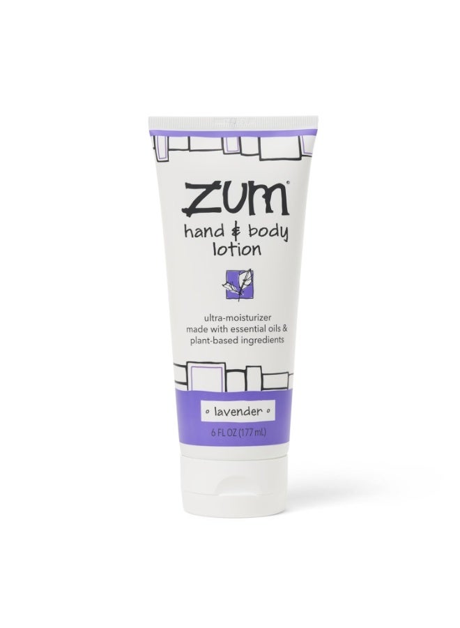 ZUM Zum Indigo Wild Hand & Body Lotion - Natural Hand Lotion for Dry Hands - Body Lotion for Women & Men - Body Moisturizers Include Shea Butter, Jojoba Oil & More - Lavender Scent - 6 fl oz - Image 1