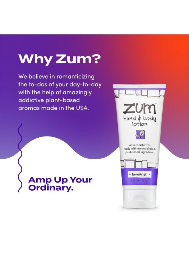 ZUM Zum Indigo Wild Hand & Body Lotion - Natural Hand Lotion for Dry Hands - Body Lotion for Women & Men - Body Moisturizers Include Shea Butter, Jojoba Oil & More - Lavender Scent - 6 fl oz - Image 2