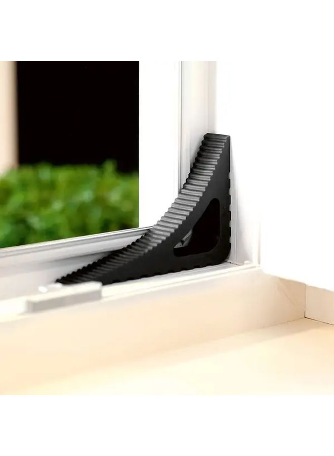 Black Heavy Duty Rubber Door Stopper Wedge Non Slip Indoor - Image 3