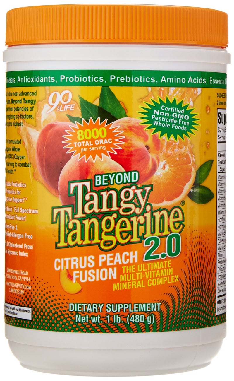 Youngevity Beyond Tangy Tangerine 20 Citrus Peach Fusion MultiVitamin Mineral Complex Made with Natural Whole Foods 8000 ORAC 3 Canisters