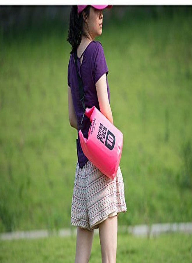 Delzon حقيبة ديلزون المقاومة للماء أوشن باك الجافة سعة 10 لترات، مصنوعة من مادة PVC المقاومة للماء، مثالية للأنشطة الخارجية مثل ركوب القوارب، والمشي لمسافات طويلة، والتخييم، والتجديف، وصيد الأسماك - متعددة الألوان - Image 4