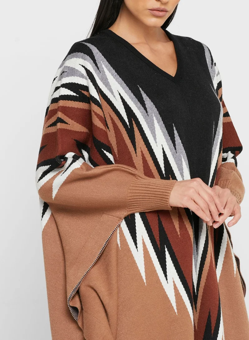 leem V-Neck Printed Kaftan