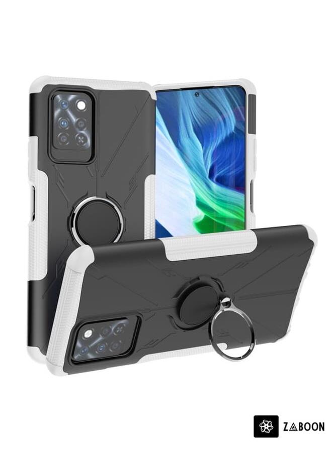 Zaboon Protective Case Cover For Infinix Note 10 Pro Armor Bear Shockproof PC + TPU Protective Case with Ring Holder  - Image 1