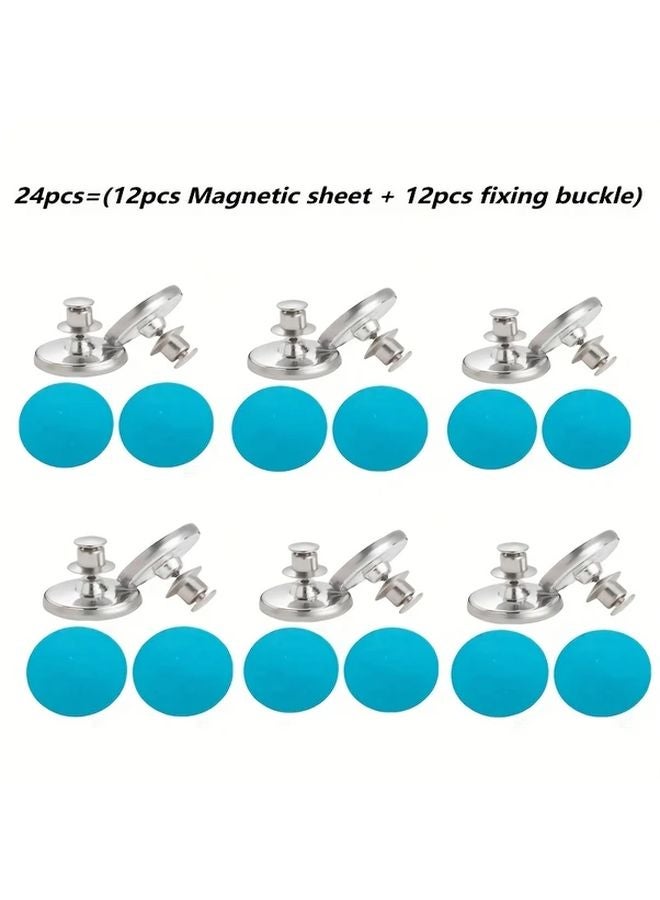 24 Pieces Magnetic Curtain Hooks Easy Install Wall Mounted Magnets For Shower Curtains - Image 1