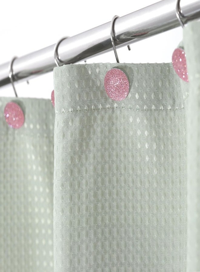 Popkozzi Blush Pink Crystal Shower Curtain Hooks: 12 Pcs Luxury Sparkly Rhinestone Decorative Shower Rings for Valentines Day Christmas Holiday Bathroom Decor - Elegant Bathroom Accessories & Gift - Image 5