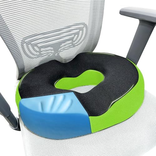 Sleepsia Donut Pillow for Tailbone Pain |1 Year Warranty| Coccyx Seat Cushion for Chair, Hemorrhoid & Piles Pillow, Car Seat Donut Cushion Hemorrhoids Fistula Prostate Post Relief-Grey Gel Memory Foam - Image 1