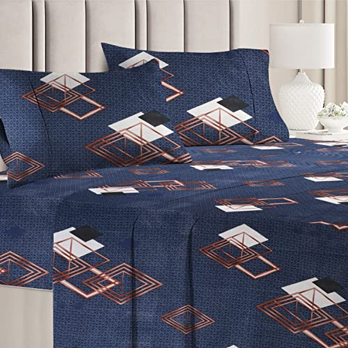 VAS COLLECTIONS ® 350TC Glace Floral Cotton King Size Double Bed AC Comforter Set with Flat Bedsheet and Two King Pillow Covers (90x90 inch, Grey and White)- 4 Pieces Bedding Set in Bag - Image 3
