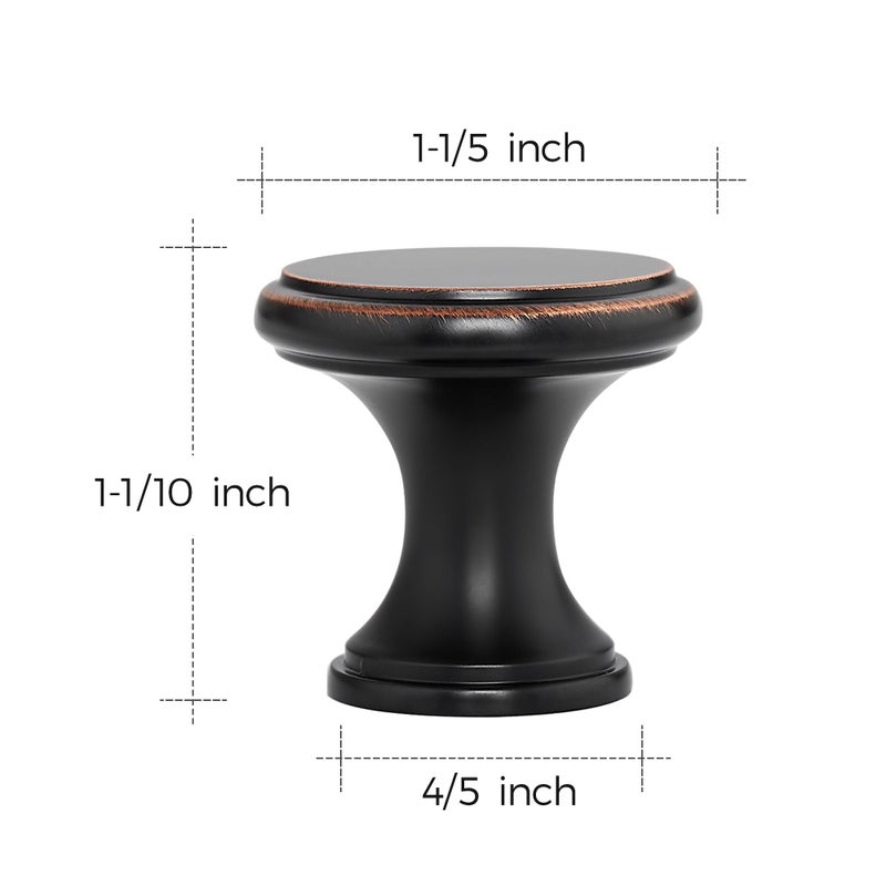 Ravinte 10 Pack Oil Rubbed Bronze Kitchen Cabinet Knobs, Solid Oil Rubbed Bronze Pulls Zinc Handles Simple Drawer Cabinet Hardware for Cupboard Drawer Knobs - Image 3