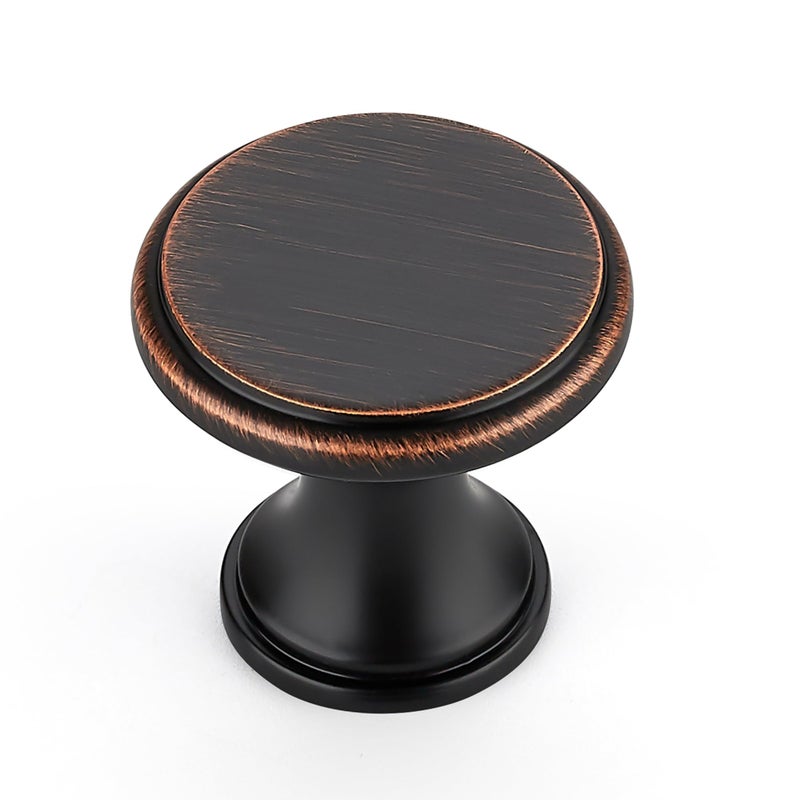 Ravinte 10 Pack Oil Rubbed Bronze Kitchen Cabinet Knobs, Solid Oil Rubbed Bronze Pulls Zinc Handles Simple Drawer Cabinet Hardware for Cupboard Drawer Knobs - Image 1