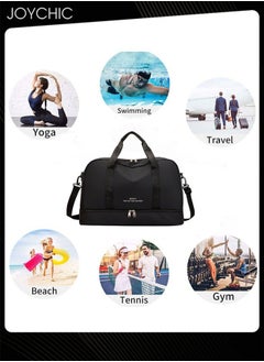 Joychic Lightweight Travel Garment Bags Large Capacity Wear-resistant Sport BagTraining Handbag with Dry and Wet Pocket & Shoes Compartment for Yoga Fitness Outdoor Black  - Image 2