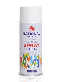 National Spray Paint - Matt White 801 - 400ML National Paints Fast Drying Acrylic  - Image 1