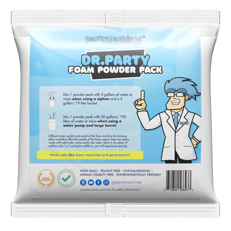 Partymachines Dr.Party Single Foam Powder Pack - Create Up to 120 Gallons of Foam in Minutes - Ultimate Foam Party Solution - Image 1