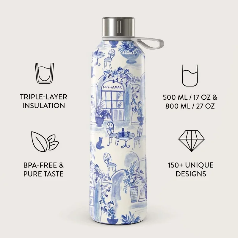 بورجا زجاجة مياه بورغا. حافظ على مشروباتك في درجة حرارة مثالية وأناقة لا تشوبها شائبة، سواءً في النادي الرياضي أو المكتب أو في الهواء الطلق (سوبريميسا) (500 مل)