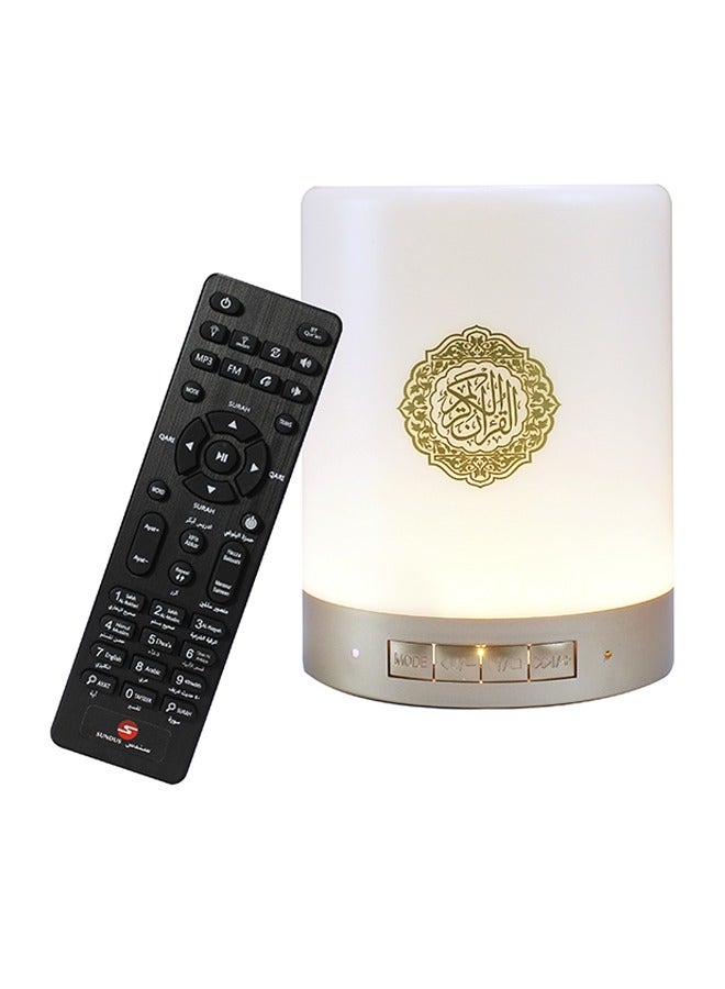 Portable Holy Quran speaker with touch lamp in white - Image 1