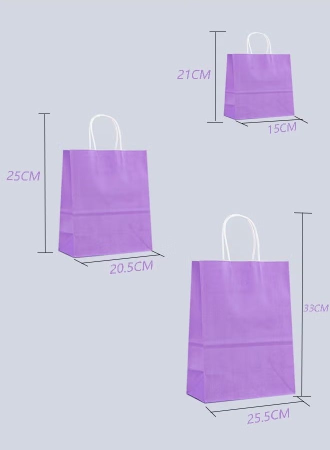 6 Gift Bags In Purple Three Sizes Large Medium And Small - Image 2