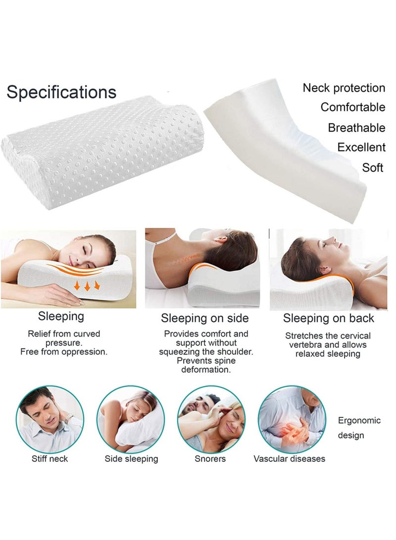 ELTRAZONE Memory Foam Neck Pillow, Contour Memory Foam Side and Back Sleepers Bed Pillow- Sleeping Pillows for Adults - Image 3