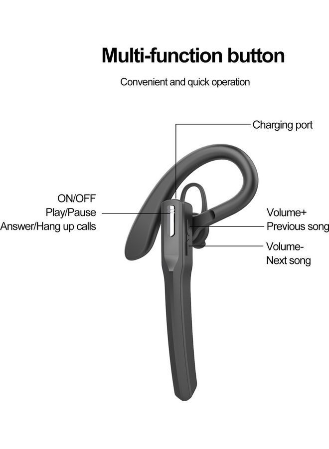 NIBEMINENT Bluetooth 5.0 Wireless Business Headset With Charging Case Black  - Image 3