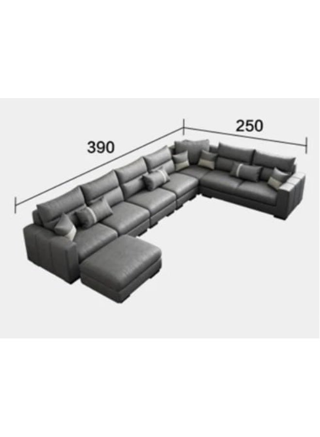 Generic Modern Fabric Sofa with Simple Technology, Sized for Villas Apartments Minimalist Room Luxury (Blue(8Seater))  - Image 2