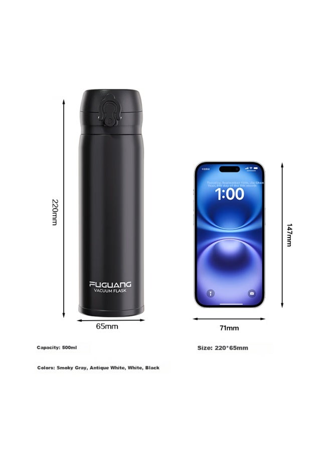 Fuguang Student Insulated Cup, 316l Stainless Steel Water Bottle, Simple Design For Men And Women, Keeps Drinks Cold, Portable Direct Drinking Cup For Childre
