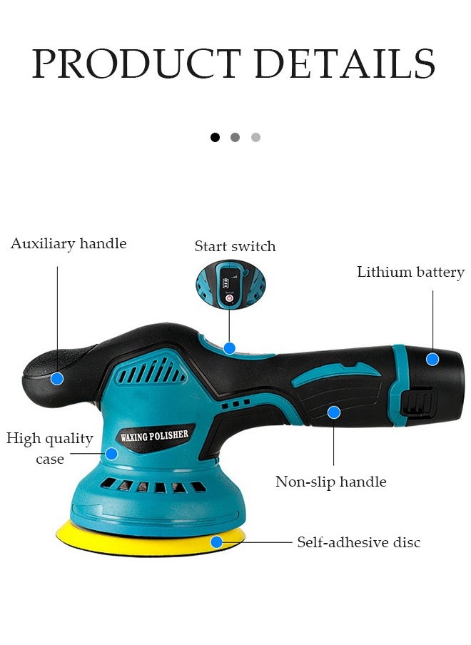 DUNISO - Car Waxing And Polishing Machine, HandHeld Scratch Removal Polishing Machine Car Buffer with Variable Speed and Paint Polishing Pad Kit  -for Polished Finish, Paint Restoration, Headlight Restoration - Image 1