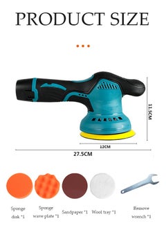 DUNISO Car Waxing And Polishing Machine, HandHeld Scratch Removal Polishing Machine Car Buffer with Variable Speed and Paint Polishing Pad Kit  -for Polished Finish, Paint Restoration, Headlight Restoration  - Image 2