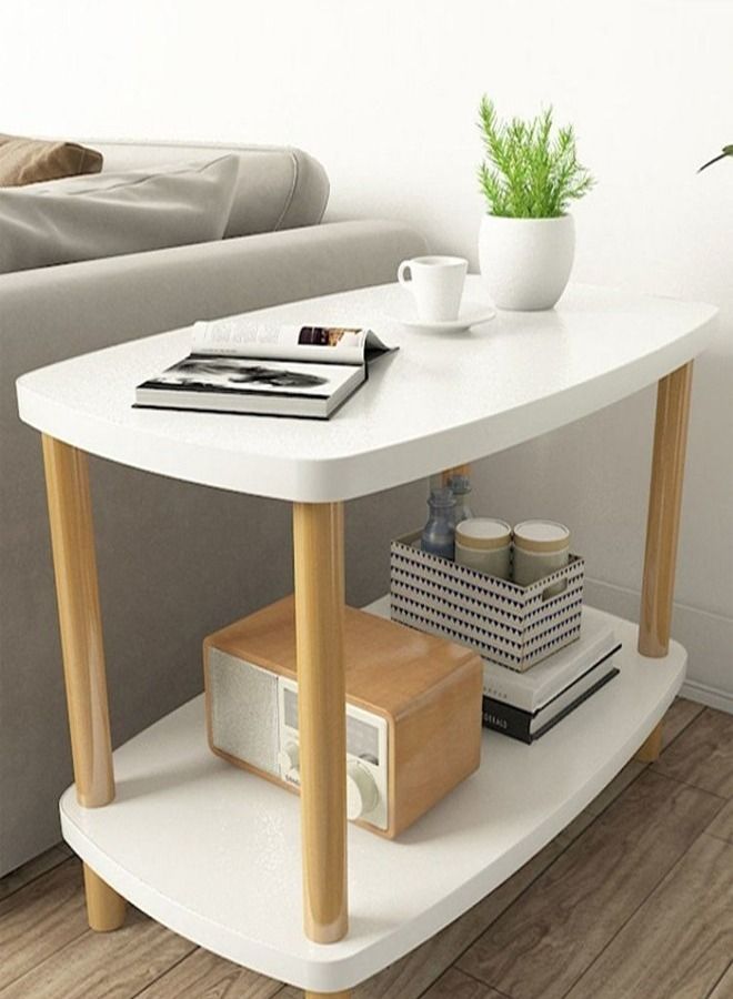 fashionhome 2 Tier Modern Sofa Living Room Bedroom Bedside Table 80 x 40 x 53 cm - Image 1