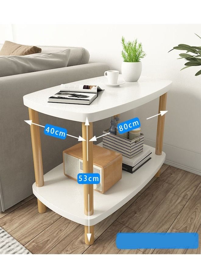 fashionhome 2 Tier Modern Sofa Living Room Bedroom Bedside Table 80 x 40 x 53 cm - Image 2