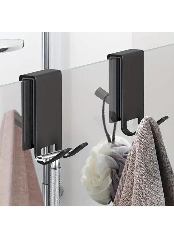 Heavy Duty Stainless Steel Over The Door Hooks Rust Proof Space Saving Bathroom Organizer Silvery 2pcs - Image 5