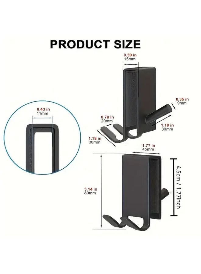 Heavy Duty Stainless Steel Over The Door Hooks Rust Proof Space Saving Bathroom Organizer Silvery 2pcs - Image 4