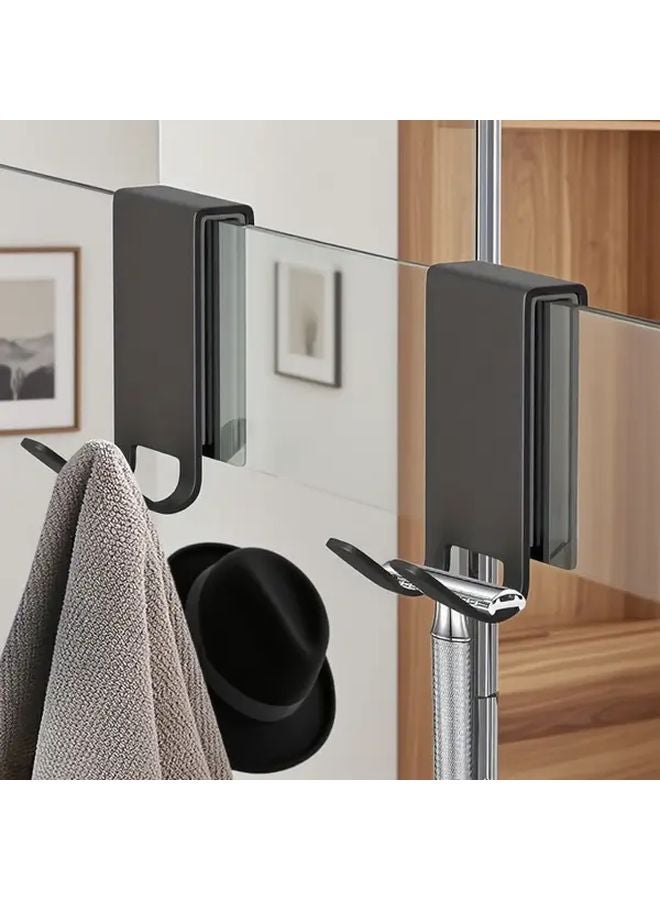 Heavy Duty Stainless Steel Over The Door Hooks Rust Proof Space Saving Bathroom Organizer Silvery 2pcs - Image 3