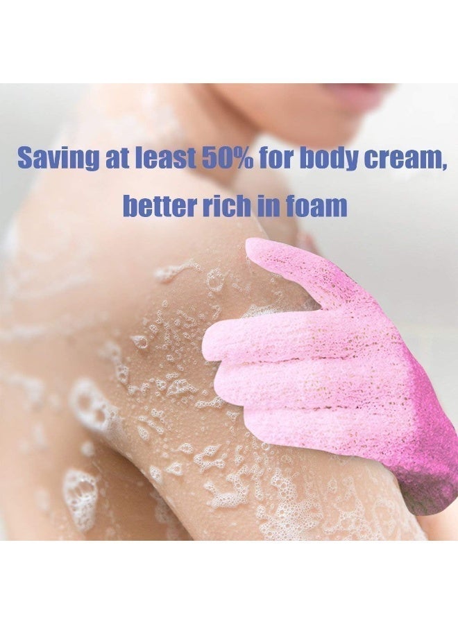 2 Pair Exfoliating Body Loofah Gloves, Bath Scrub Wash Mitts, Skin Massage Sponge Glove, Deep Cleansing Dead Skin, Promote Blood Circulation, for All Kind of Skin, Blue and Green - Image 5