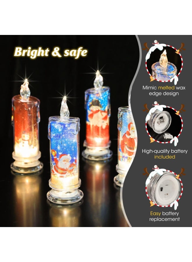 Flameless Christmas Candle Santa Claus and Snowman Wax, Battery Operated LED Candles with Christmas Theme as Festival Gift and Christmas Decorations 1pc - Image 3